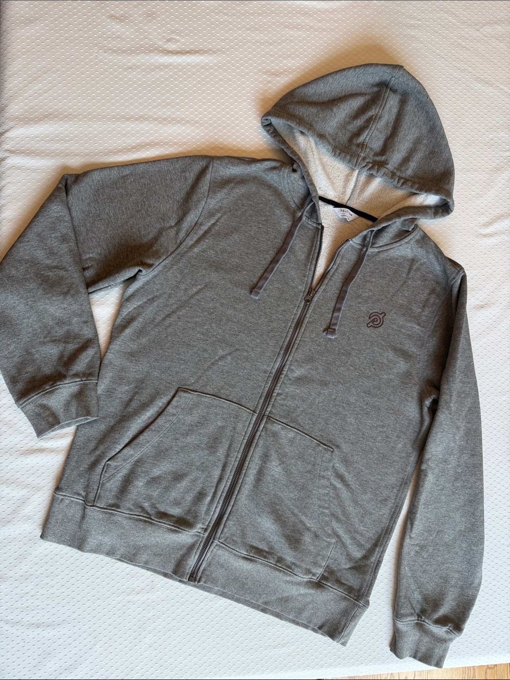 Peloton Men's Charcoal Gray Full-Zip Hooded Sweatshirt